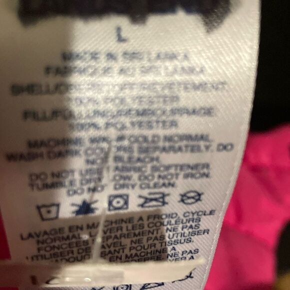 Land’s End Dog Puffer Quilted Vest adjustable Velcro rare Deep Pink Size Large - Picture 8 of 16